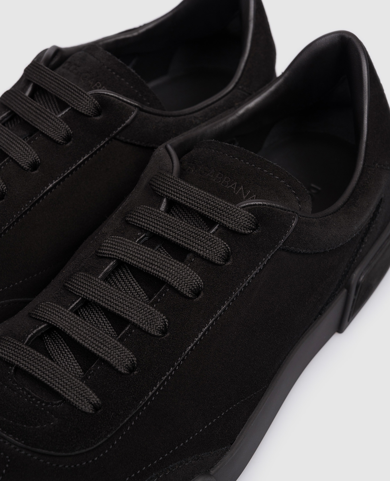 Black suede sneakers with embossed logo Dolce&Gabbana 5