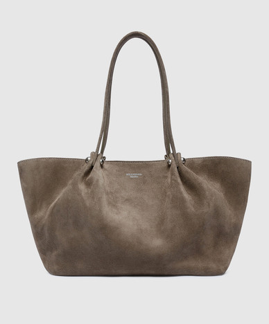 APESI khaki suede tote bag