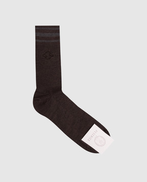 Peserico Brown merino wool socks A41073C0RCC887