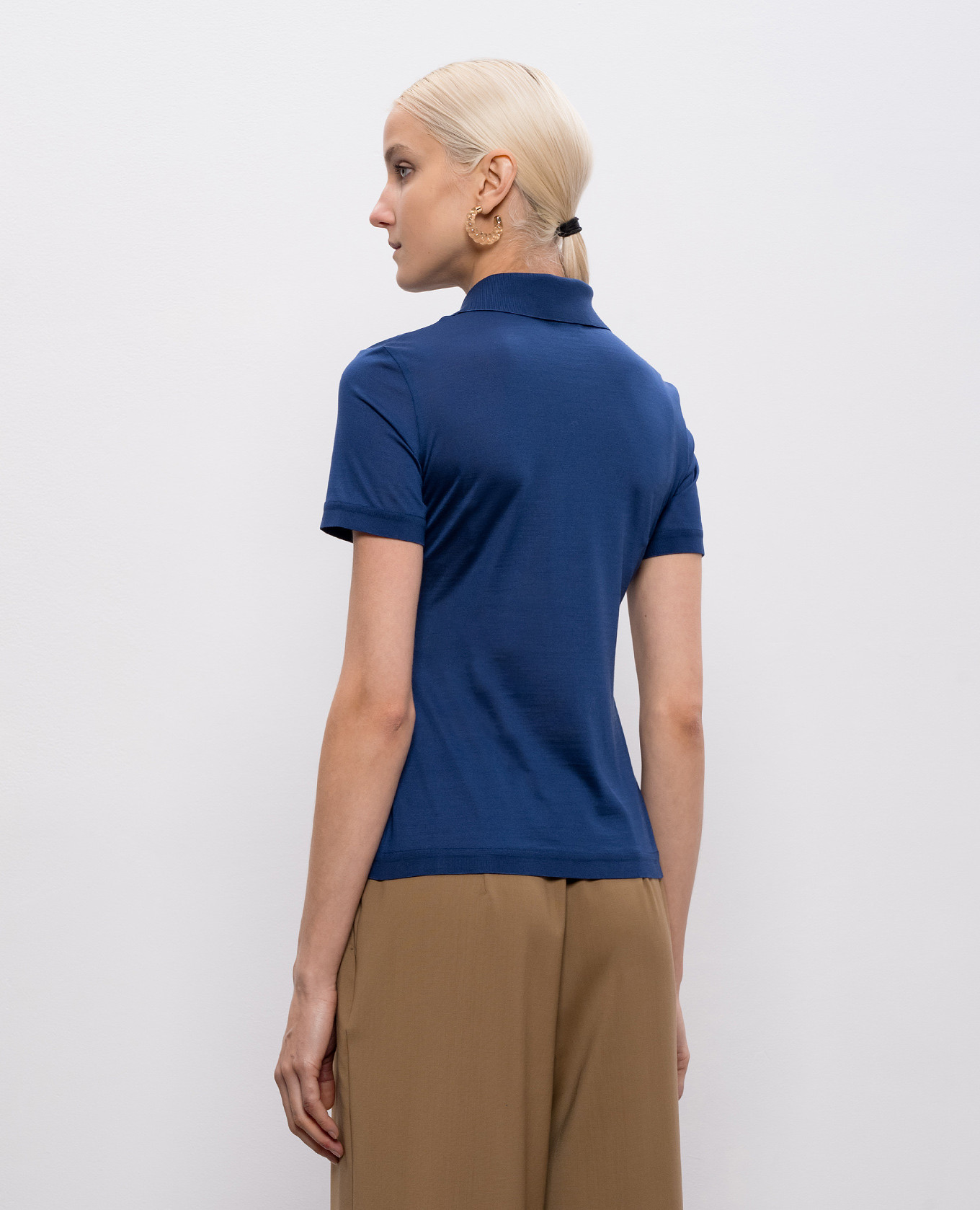 

Blue BELLICO silk polo shirt Max Mara