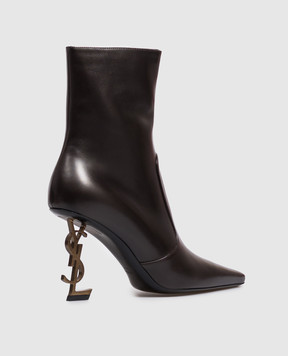 Saint Laurent Brown leather ankle boots OPYUM A0027UAAGXG