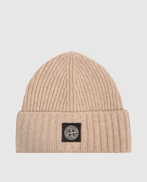 Stone Island Children's beige hat with wool and cashmere L2S16N100003S00M3