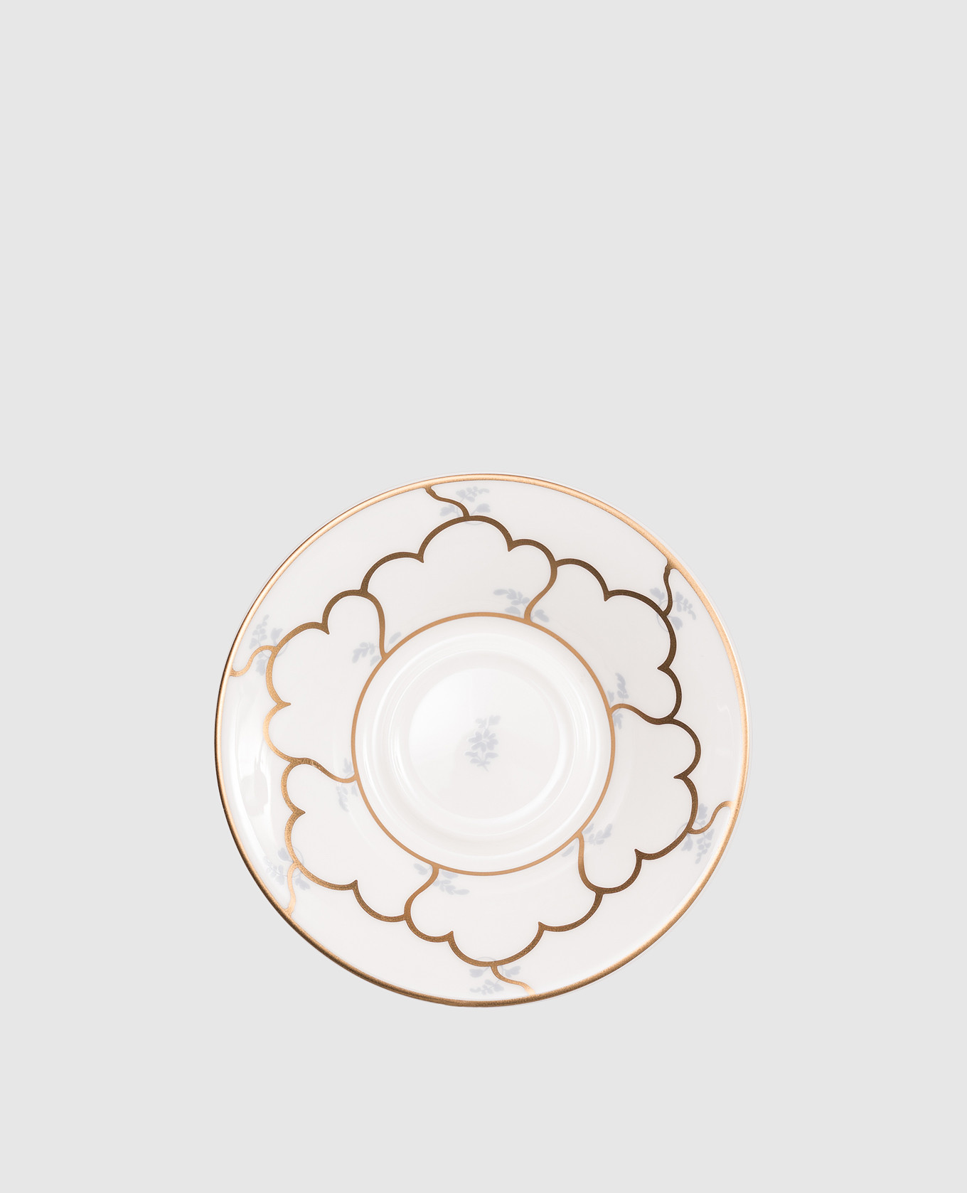 White porcelain saucer for coffee cup Feston e Cadena