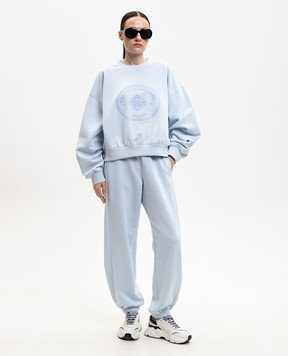 Dolce&Gabbana Blue joggers with monogram embroidery FTDIDZGDDMP