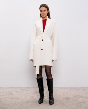 Toteme White elongated wool cardigan 261WRT0699YA0008
