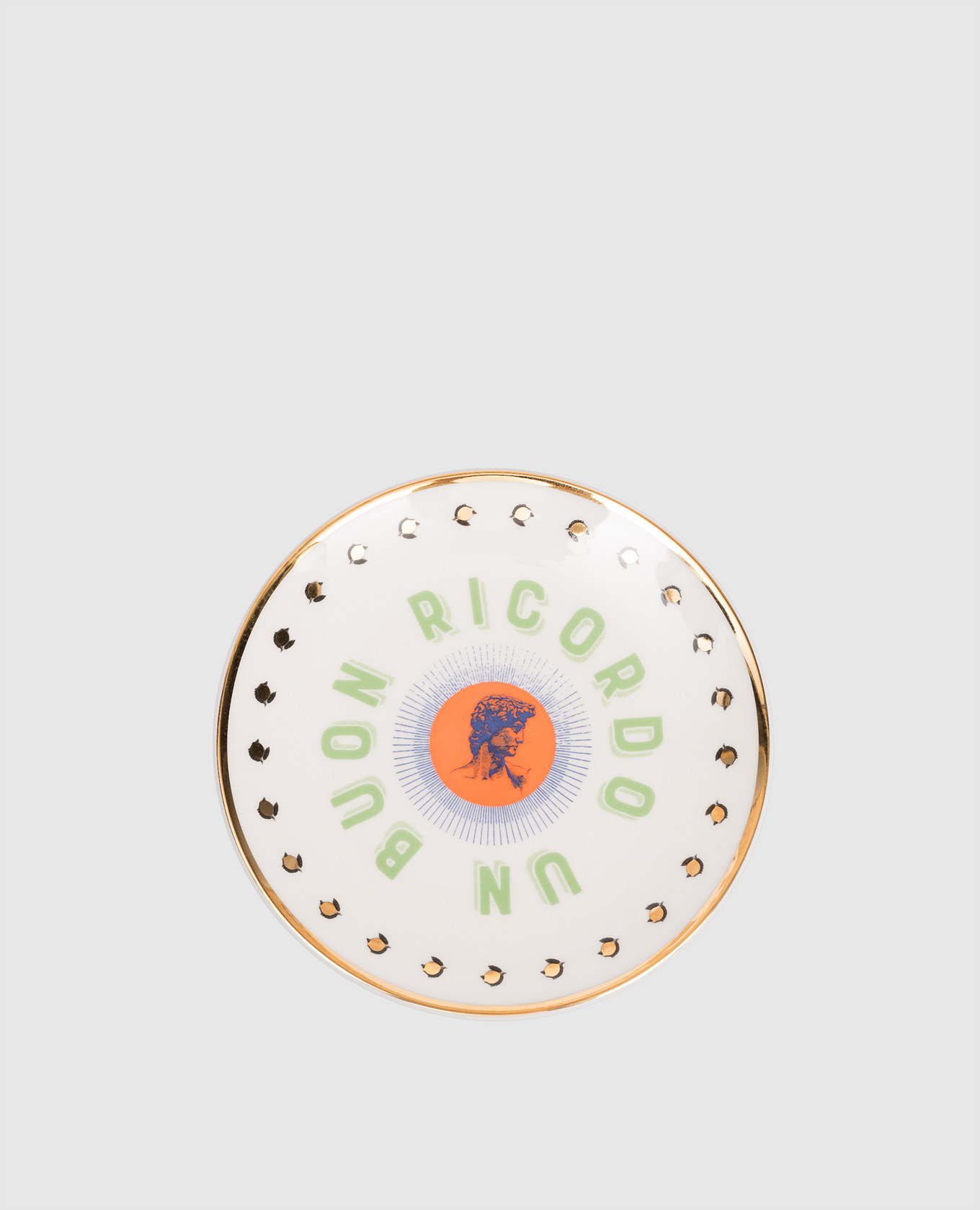 

White porcelain souvenir plate David Bitossi Home