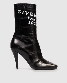 Givenchy Black leather ankle boots with logo BE605FE2FQ
