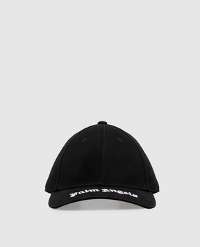 Palm Angels Black cap with contrasting logo embroidery PAMLB001FB002