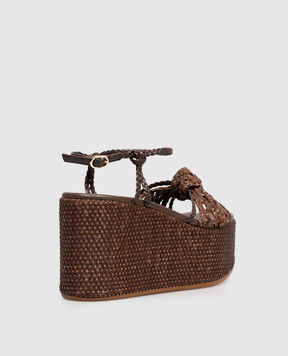 Twinset Brown woven sandals 261TGT038