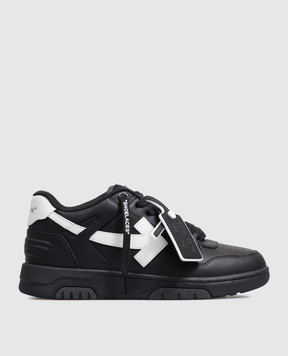Off-White Out Of Office black leather sneakers W259C9L018
