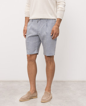 Stefano Ricci Blue linen and wool shorts M1T6100300WL003L