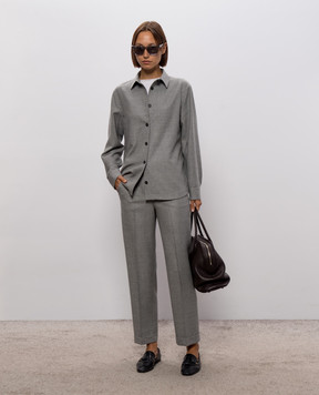 Peserico Gray wool shirt S2162802581