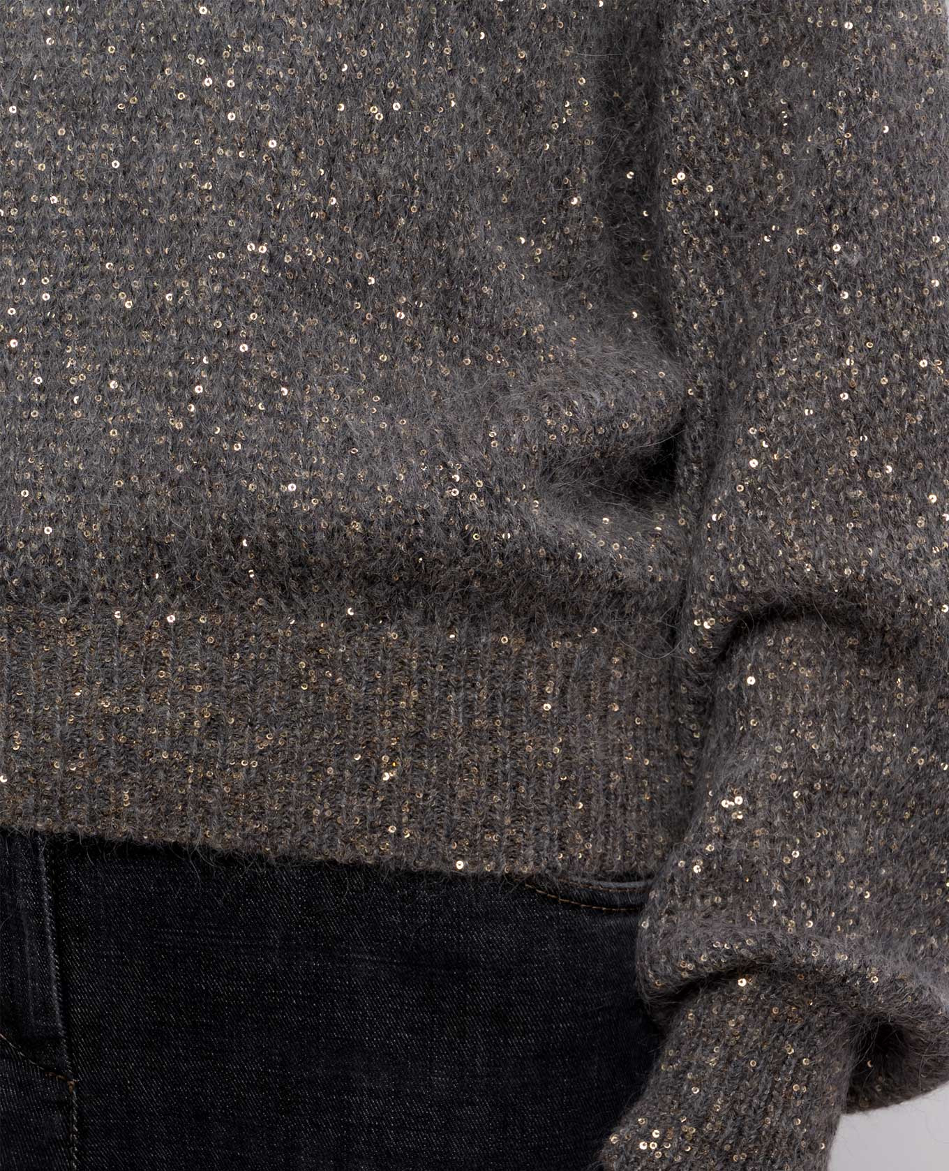 Gray alpaca sweater with sequins Brunello Cucinelli 5