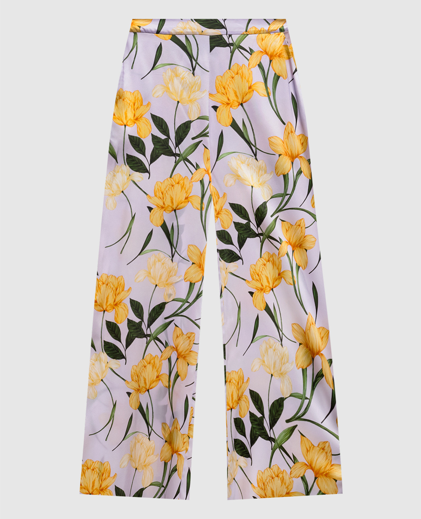 Marta zijden broek met bloemenprint