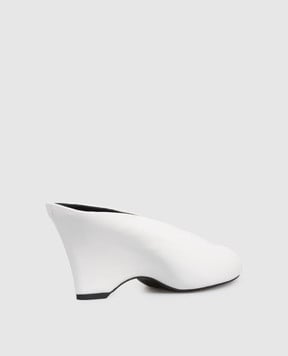 Khaite White leather Cloak peep mules F6025942