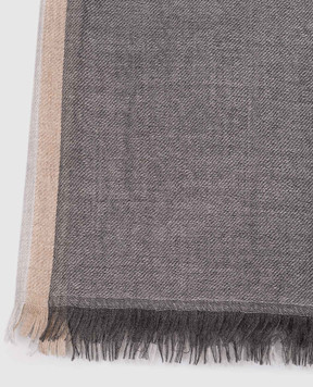 Brunello Cucinelli Gray cashmere and silk scarf MSC606AV