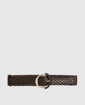 Twinset Brown leather braided belt 261TO5390