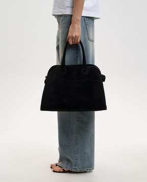 Babe Pay Pls Black suede tote bag 6243