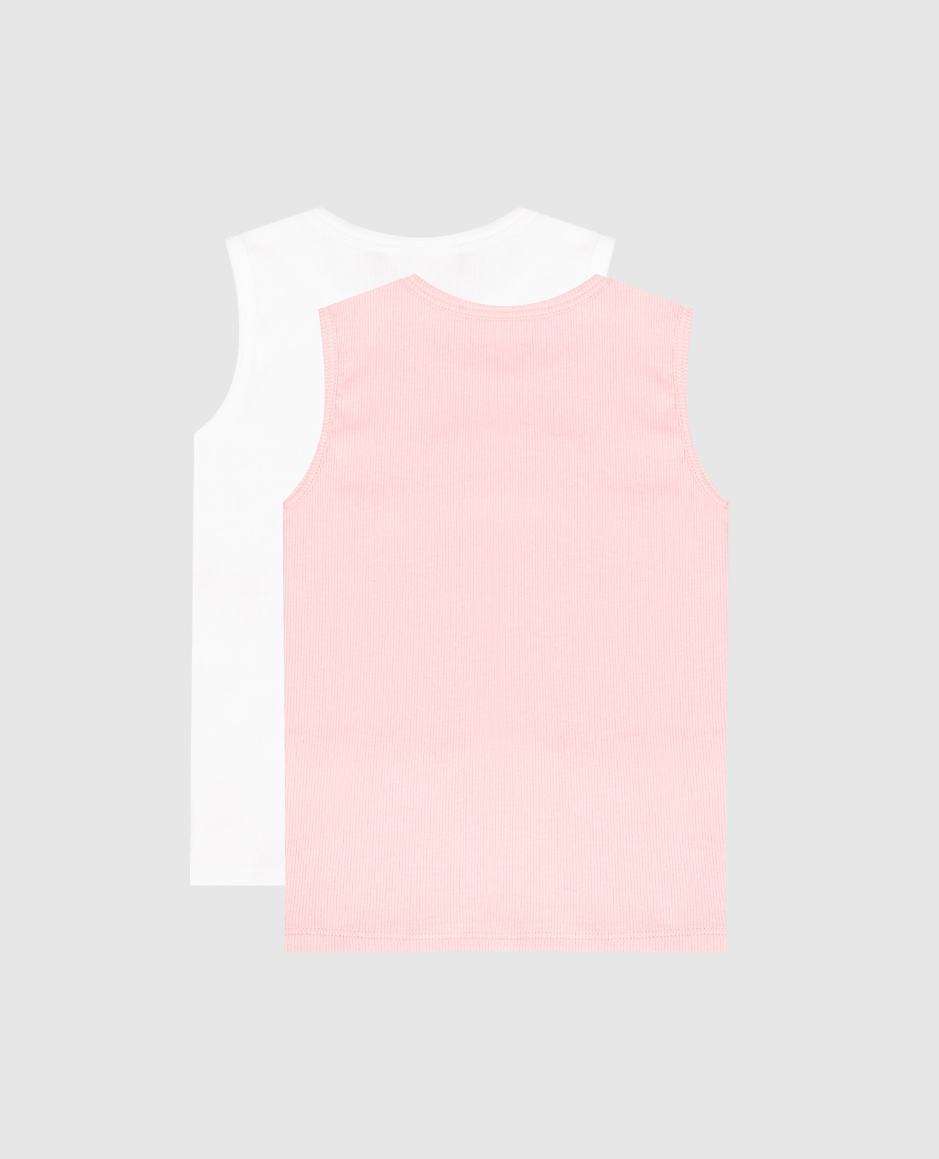 

Children's ribbed T-shirt set with logo Versace, White