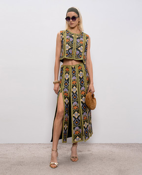 Alemais Oasira green top with slits 6490T