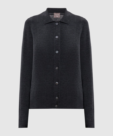 Gray wool cardigan