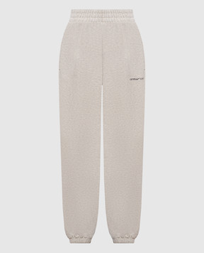 Off-White Beige melange joggers with logo print 2FH00496B