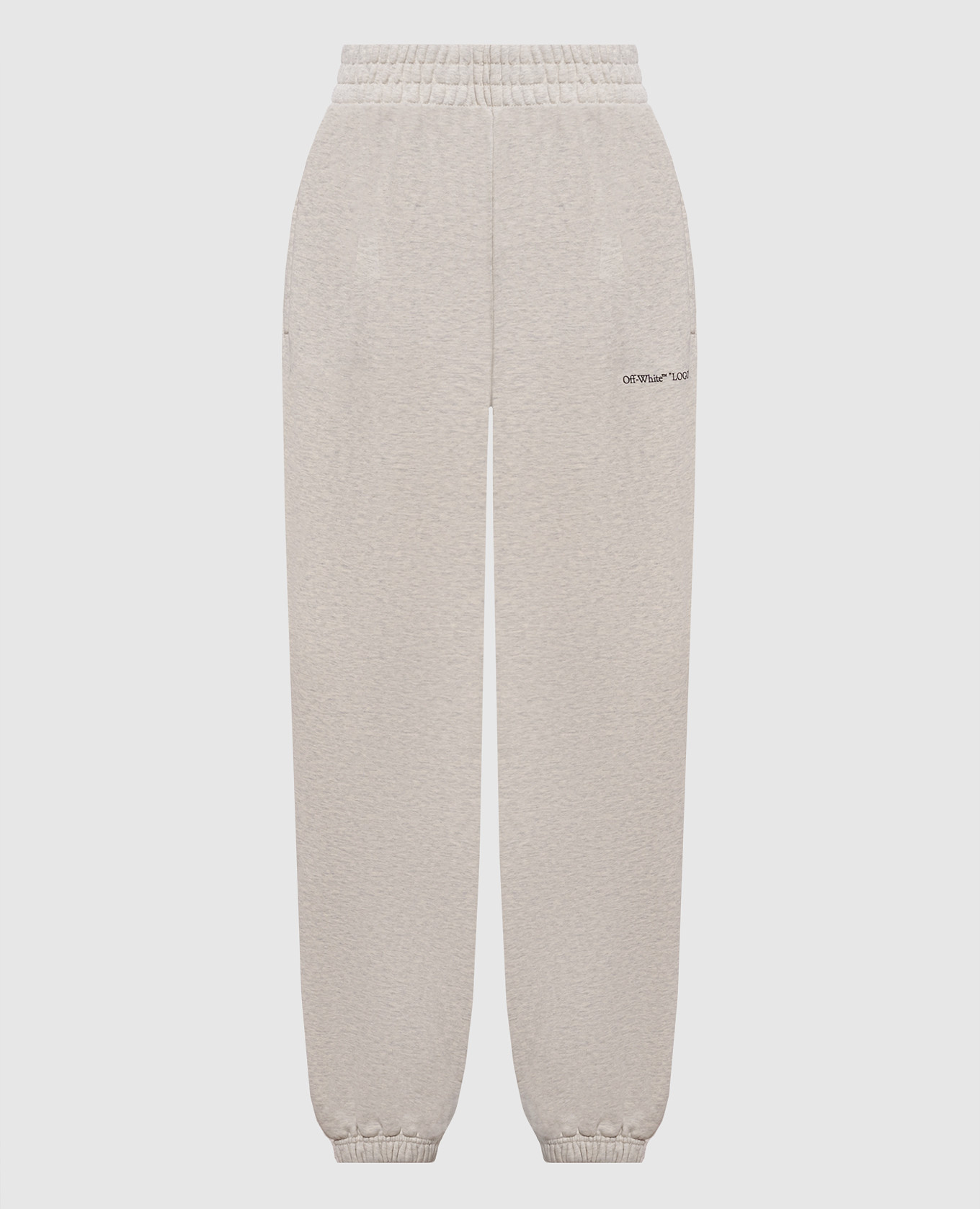 Beige gemêleerde joggingbroek met logo-opdruk