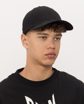 Palm Angels Black cap with contrasting logo embroidery PAMLB001FB004