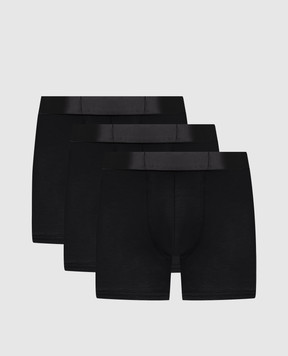 CDLP Set of black briefs with tonal logo pattern MUW002011723