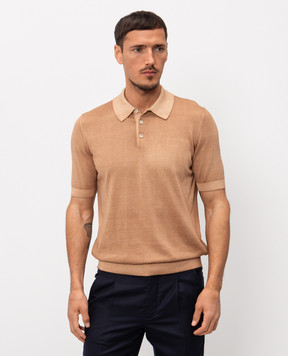 Cashmere&Whiskey Brown cotton polo shirt M54268052