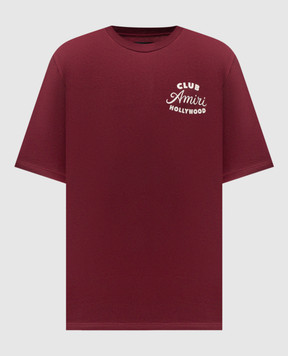 AMIRI Burgundy t-shirt CLUB with logo AMJYTE1254