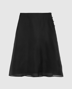 Ami Paris Black silk skirt FSK453SE0039