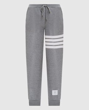 Thom Browne Grey joggers with branded stripes FJQ001A00535
