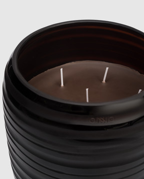 Onno Sphere Amber L candle with Zanzibar scent in a glass candle holder ON202Z