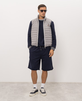 Brunello Cucinelli Blue sweatshirt with embroidery MM8263390G