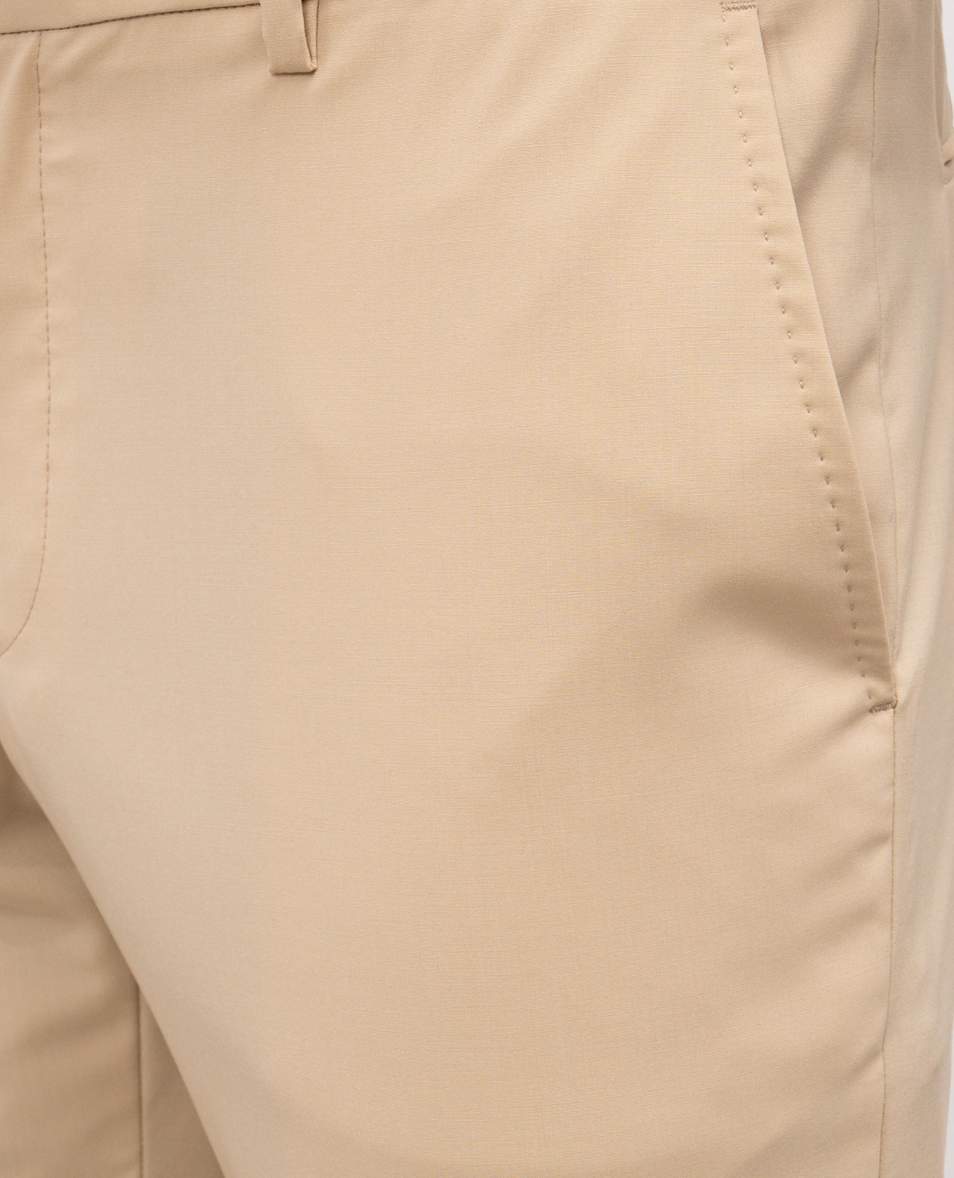 

Beige wool trousers with logo Stefano Ricci