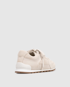 Brunello Cucinelli Beige suede sneakers MZSFG3231