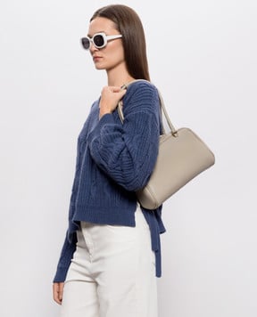 Christian Villa Gray leather tote bag 06632