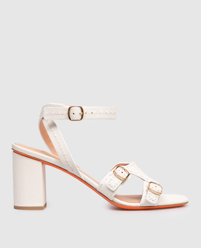 Santoni Didi white leather sandals WHWT72116HA2TWKA