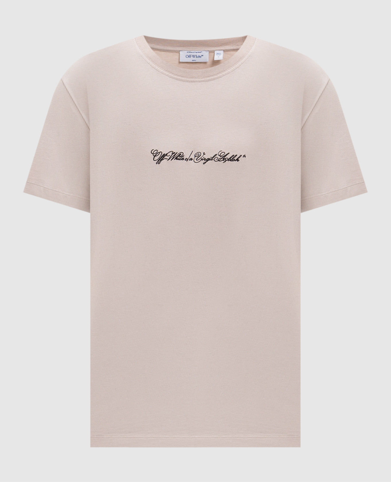 Beige T-shirt with Script Arrow embroidery