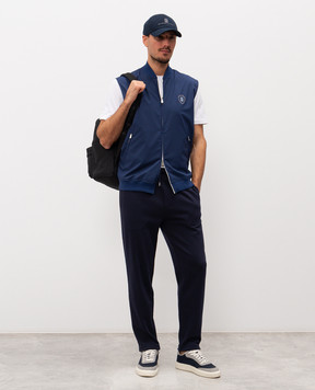 Brunello Cucinelli Blue vest with emblem MB4229083T
