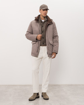 Peserico Brown cardigan with wool R59595F05L9249