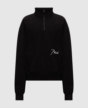 Rhude Black sweatshirt with zipper RHPF26ST05012