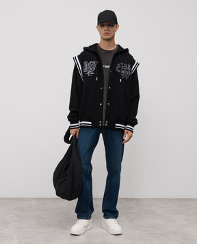 Off-White Black sports jacket with logo 44MEK003F5F001