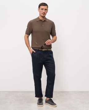 Morgano Brown polo shirt with pattern 3071807