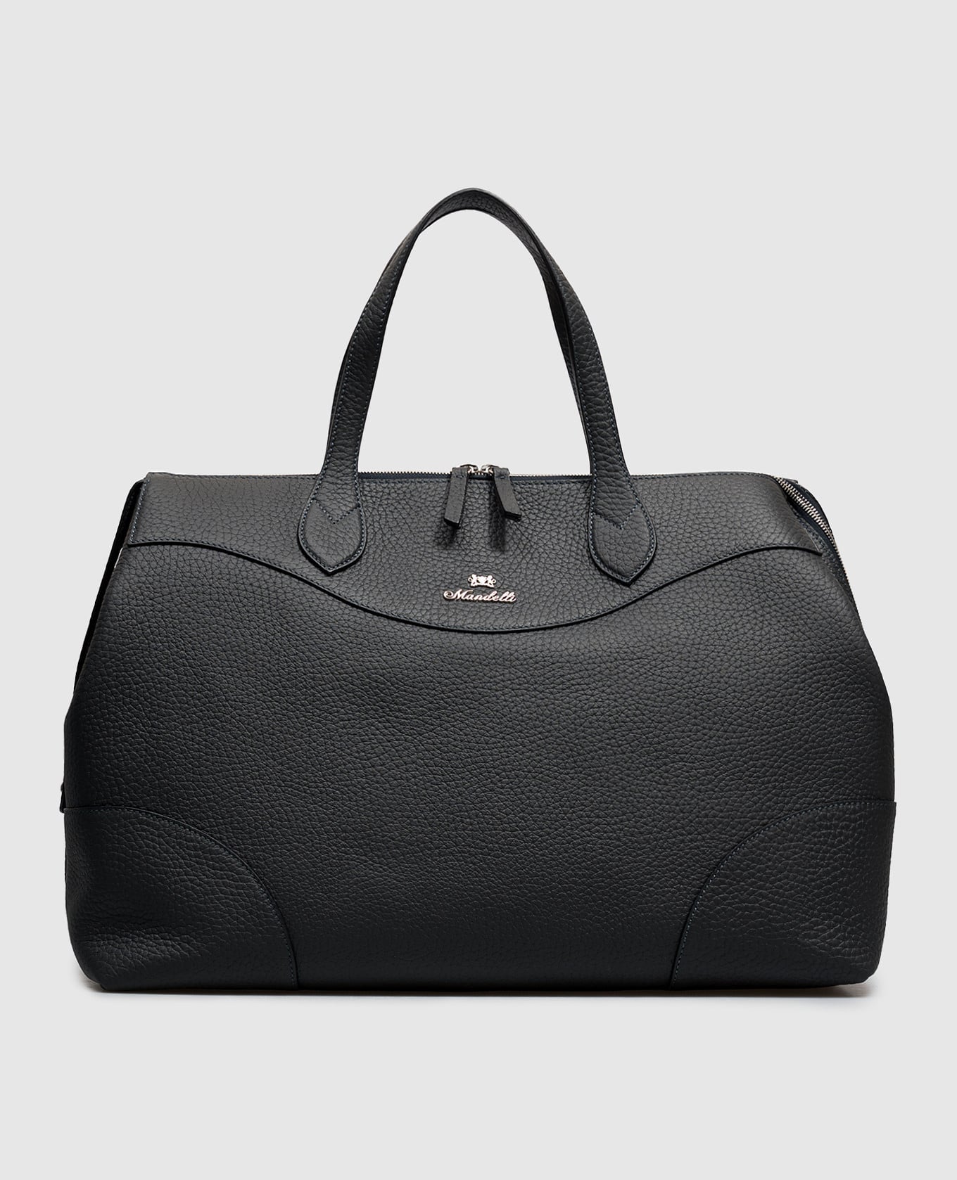 Blue leather travel bag