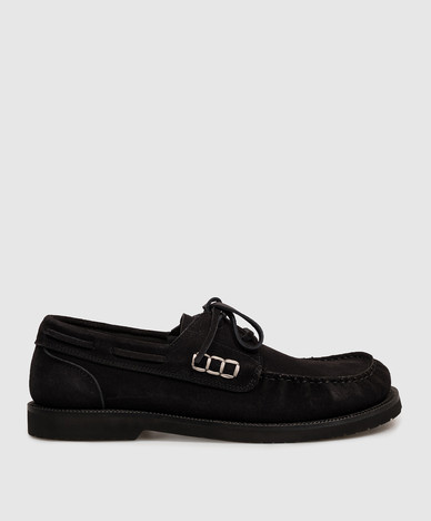 Black suede topsiders