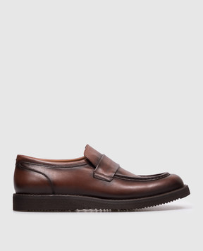 Pantanetti Brown leather loafers with a degraded effect 20076M