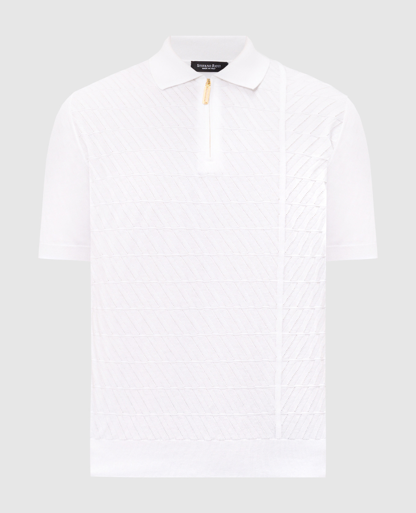 White polo shirt with a pattern
