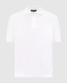 Stefano Ricci White polo shirt with a pattern K616458P31F26220